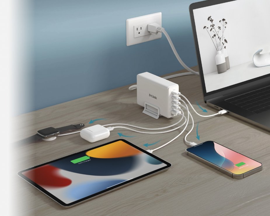 Imagine Incarcator priza 4 x USB-C/1 x USB-A 240W Alb, D-LINK DCF-241